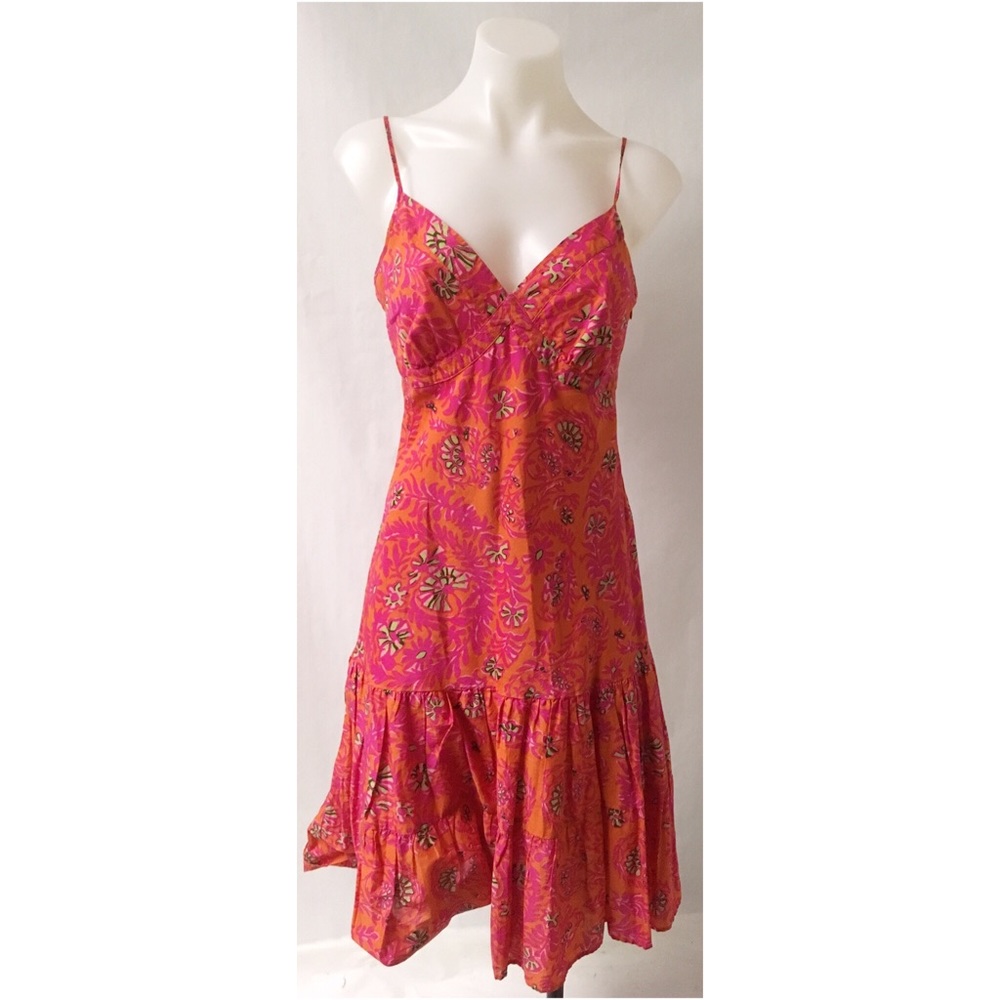 GAP Pink and Orange Floral Strap Dress